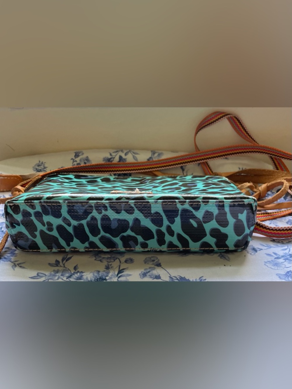 CONSUELA DOWNTOWN CROSSBODY BAG IN BLUE “JAG” LEOPARD PRINT - Picture 2 of 16
